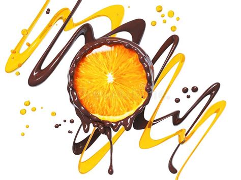 Melted Chocolate Splash Isolated White Background Stock Illustrations