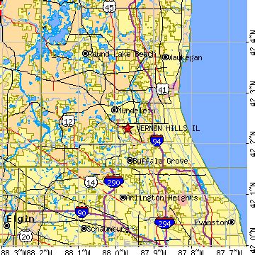 Vernon Hills, Illinois (IL) ~ population data, races, housing & economy