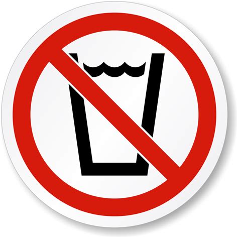 No Drinking Symbol Label Iso Prohibition Safety Sku Lb 2196