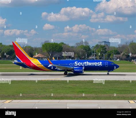 Dallas Texas March 23 2024 Southwest Airline Boeing Taking Off At