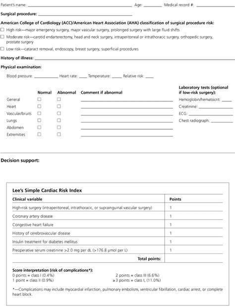 Preoperative Evaluation Template Williamson Ga Us