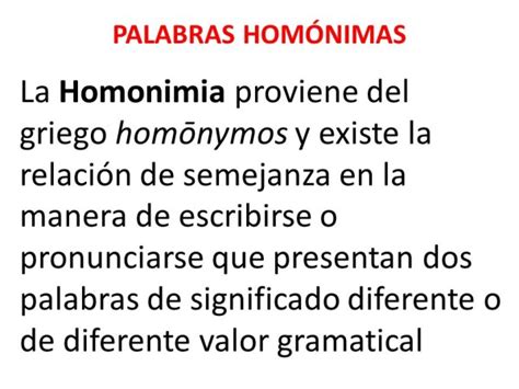 Ejemplos de palabras homónimas