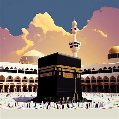 Premium Ai Image Ai Generated Illustration Muslim Pilgrims At The