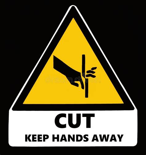 Caution Cut Keep Hands Away Hazard Sign Stock Illustration