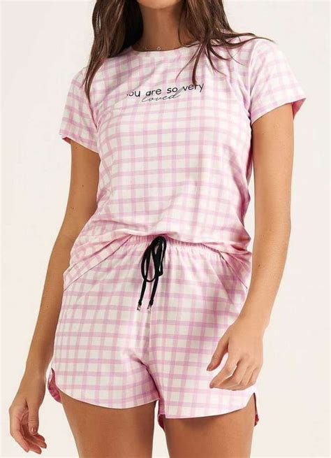 Cor Com Amor Pijama Feminino Curto Cor Com Amor 13293 Xadrez