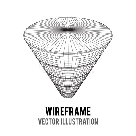 Diagrama Das Vendas Do Funil De Wireframe Ilustra O Do Vetor