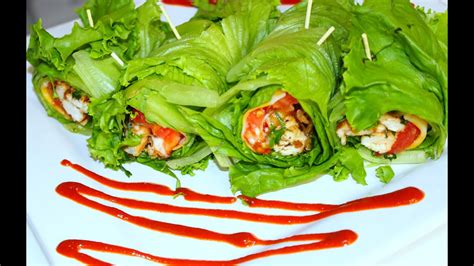 Sweet Chilli Chicken Romaine Lettuce Wrap Youtube