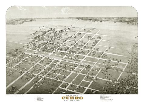 Beautifully restored map of Cuero, Texas from 1881 - KNOWOL