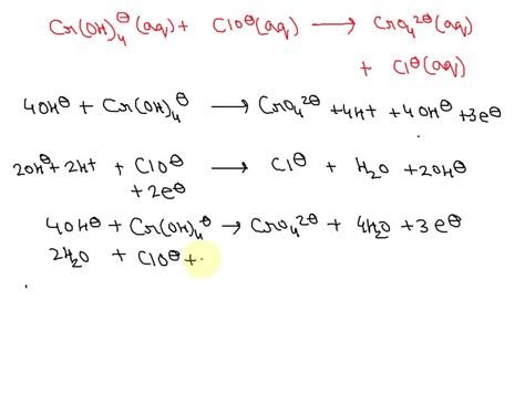 SOLVED Balance The Following Redox Reaction If It Occurs In Basic