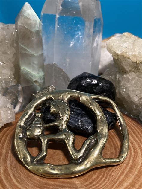 Rare Vintage AQUARIUS The Water Bearer BRASS 70s Hipp… - Gem