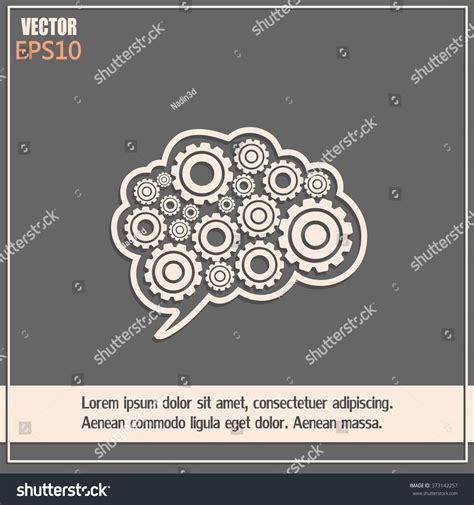 Cogs Shape Human Brain Vector Illustration Stock Vector Royalty Free