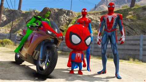 Homem Aranha E Sua Familia Fizeram Uma Corrida De Moto A She Hulk