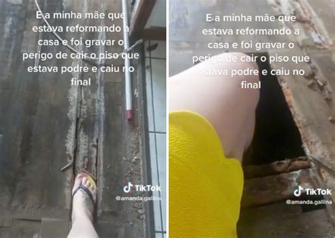 Mulher Cai Em Buraco Ap S Piso Da Casa Ceder E Alerta Usu Rios Da