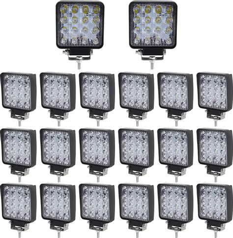 Led Light Bar Lumitek Pcs Inch W Led Work Light Square Flood