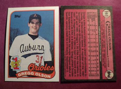 1989 Topps Greg Olson Rookie Card 161 Baltimore Orioles NMT EX AUCT