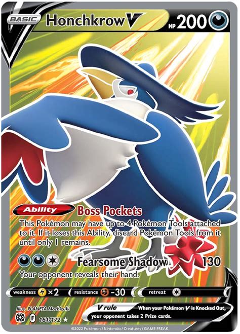 Honchkrow V Brilliant Stars 161 Pokemon Card