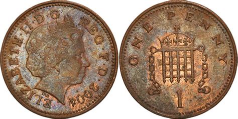 Coin Great Britain Elizabeth Ii Penny Vf Copper