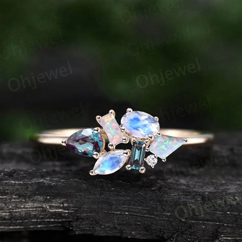 White Gold Opal Wedding Band Sale Aikicai Org