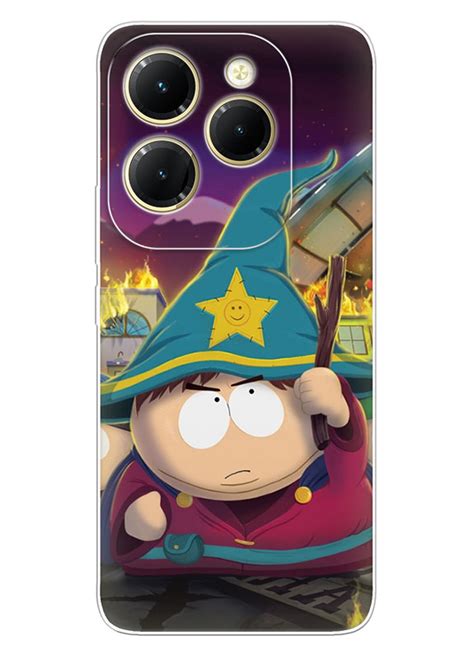 Чохол для Infinix Hot Pro South Park Південний Парк Ерік Картман маг на фоні пожежі