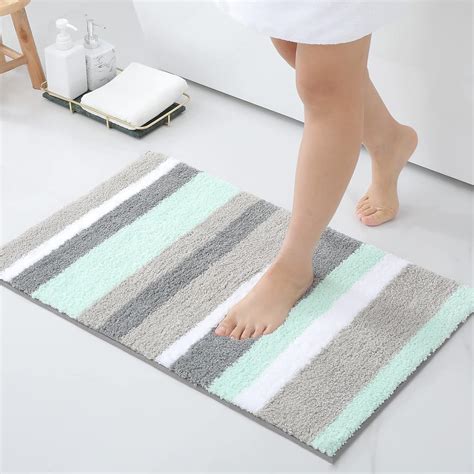 Homaxy Tapis de Bain Antiderapant Tapis Salle de Bain Rayé en