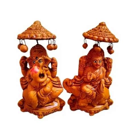 Brown 7inch Clay Terracotta Laxmi Ganesh Statue At Rs 75 Pair In New Delhi