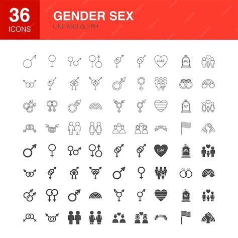 Premium Vector Gender Sex Line Web Glyph Icons