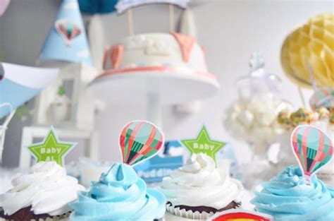 Kara S Party Ideas Above The Clouds Hot Air Balloon Baby Shower