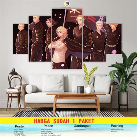 Jual Cimon Set Poster Kayu Tokyo Revengers Pajangan Hiasan Dinding