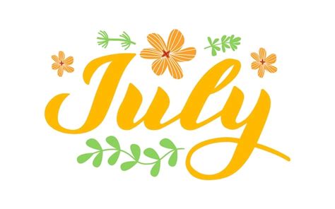 Premium Vector | July Hand drawn lettering month name Hand written month May for calendar ...