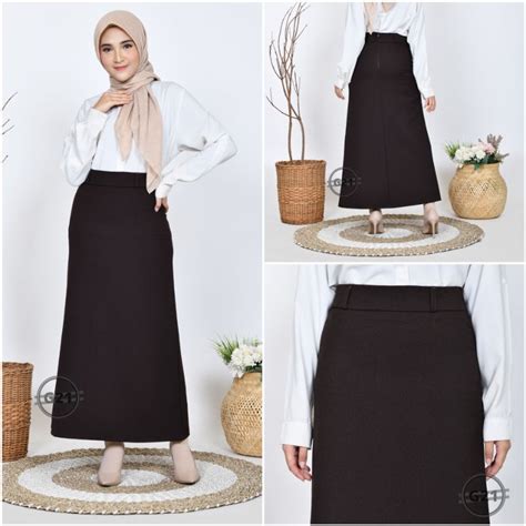 Jual Rok Kerja Panjang Hitam Rok A Line Bahan Formal Kantor Shopee