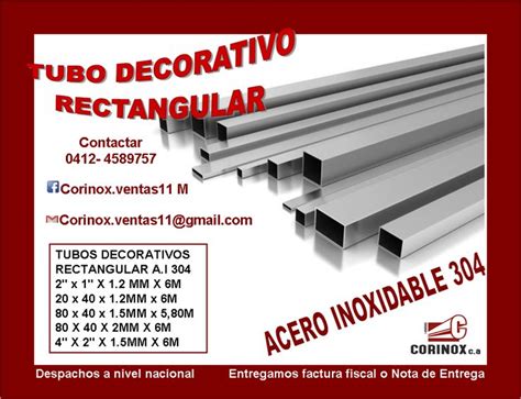 TUBO RECTANGULAR ACERO INOXIDABLE