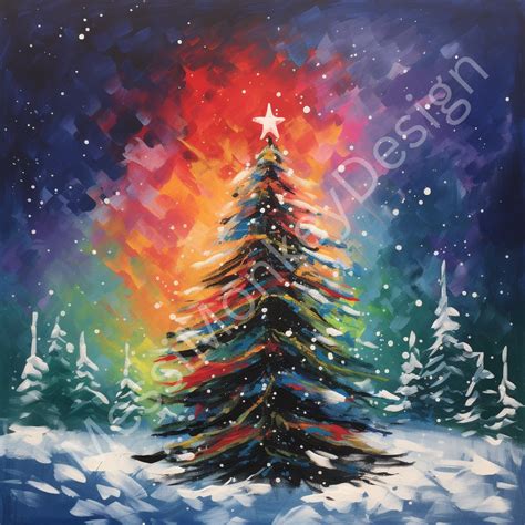 Christmas Tree Painting - Etsy