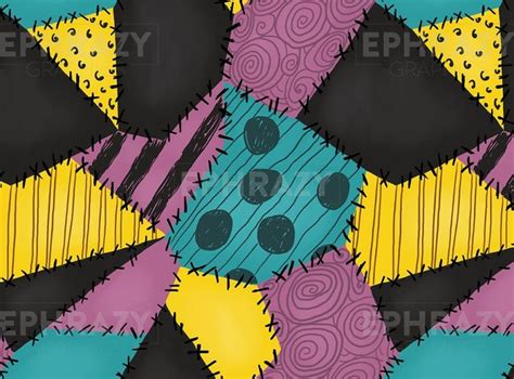 Disney Sally Dress Halloween Nightmare Seamless Pattern Digital