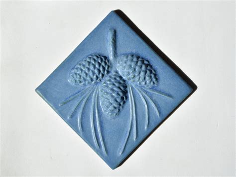 Matte Blue Pine Cone Tile Powderhounds Tiles