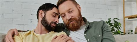 Bearded Gay Couple Enjoying Each Others Stock Image Image Of Resting