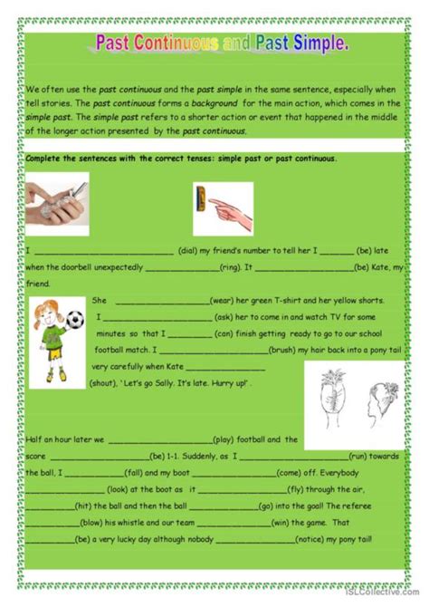 446 Past Simple Vs Continuous Tense English Esl Worksheets P