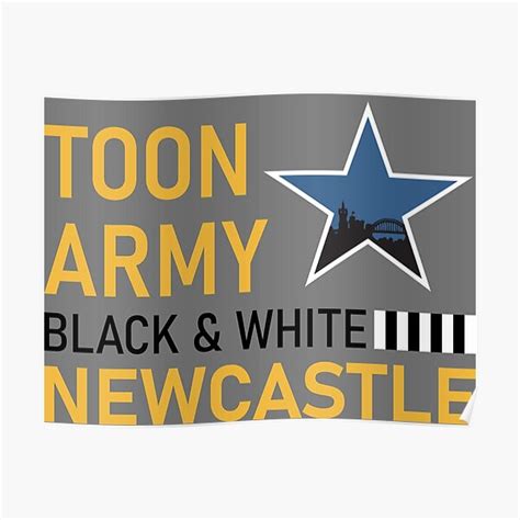 Newcastle Toon Army Black And White Poster For Sale By Real Fan