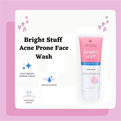 Emina Bright Stuff Acne Prone Face Wash 50 Ml 100 Ml Lazada Indonesia