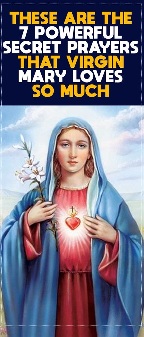 Virgin Marys Seven Powerful Secret Prayers Revealed Prayer Pray