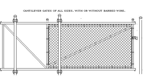 Cantilever Gate Chain Link Fence Slide Gate Welded With Cantilever