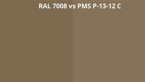 Ral 7008 Vs Pms P 13 12 C Ral Colour Chart Uk