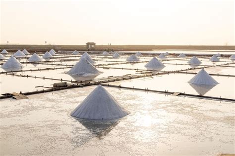 Premium Photo Jingzaijiao Tile Paved Salt Fields In Tainan Of Taiwan