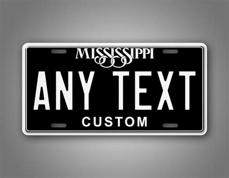 Custom Black vintage Mississippi Novelty Personalized License Plate – SignsAndTagsOnline