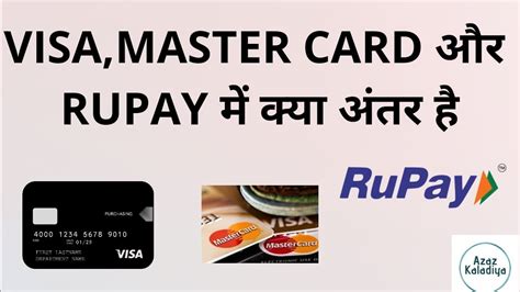 What Is Difference In Rupay Card Visa Card Master Card Different Types Of Debit Cards In