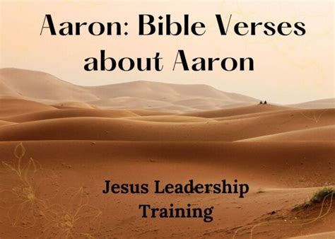 Aaron: Bible Verses about Aaron