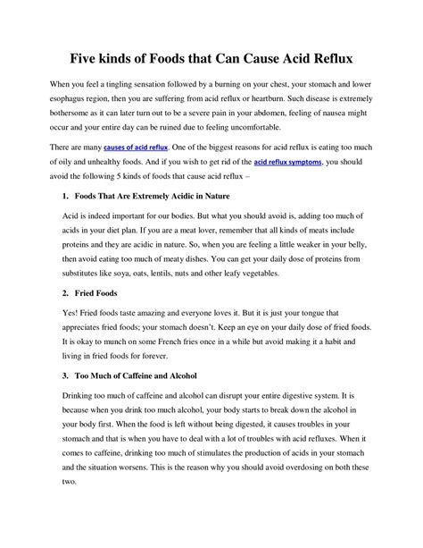 PPT - Five kinds of Foods that Can Cause Acid Reflux PowerPoint