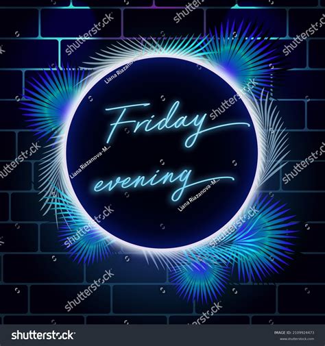 Friday Evening Neon Text Chill Zone Stock Illustration 2109924473