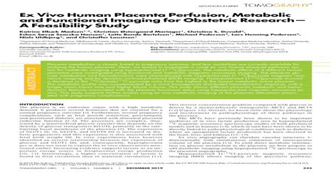 Ex Vivo Human Placenta Perfusion Metabolic And Ex Vivo Human Placenta Perfusion Metabolic And