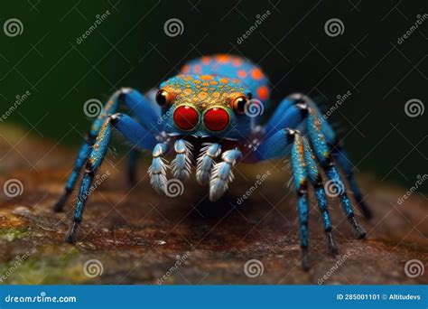 Peacock Spider Performing Dance Display Stock Illustration ...