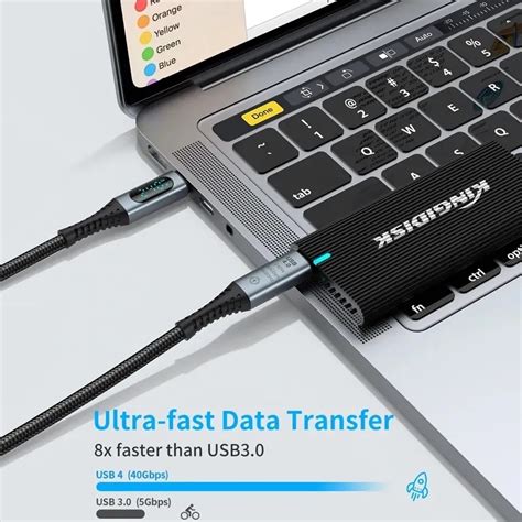 Кабель USB-С 4 PD с дисплеем Daguaika, быстрая зарядка до 240W ...